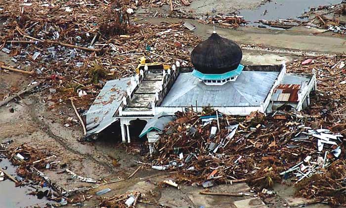 Der gewaltige Tsunami mit seinen großen Kontrasten